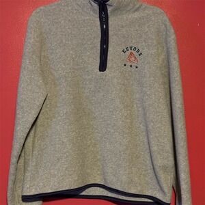 Vintage Disney Eeyore Fleece Pullover Sweater Women's L Gray Casual